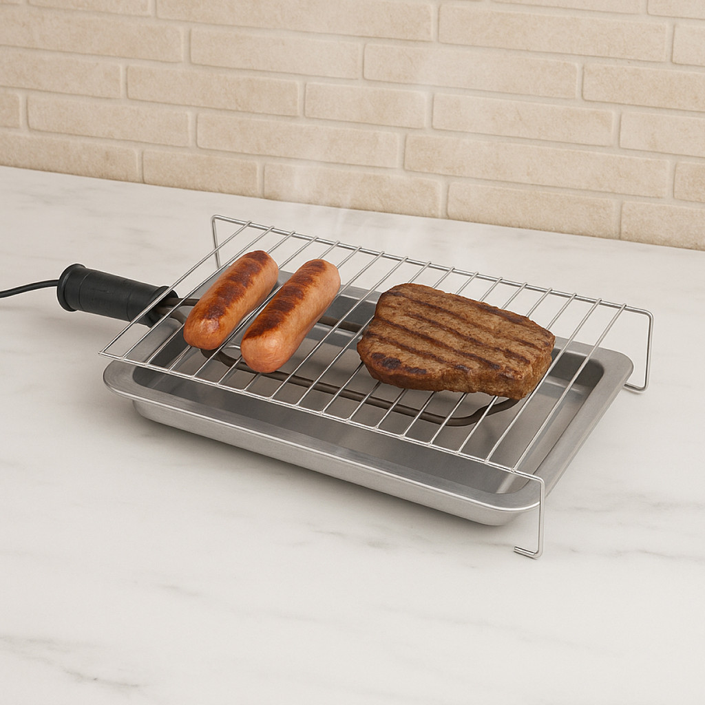 Imagem Churrasqueira Elétrica Grill Portátil Bandeja Inox