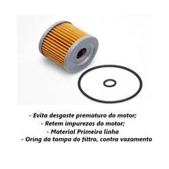 Filtro de Óleo Moto Suzuki Yes Intruder 124 GSR 125 150 Burgman 125 inclui anel Oring Premium