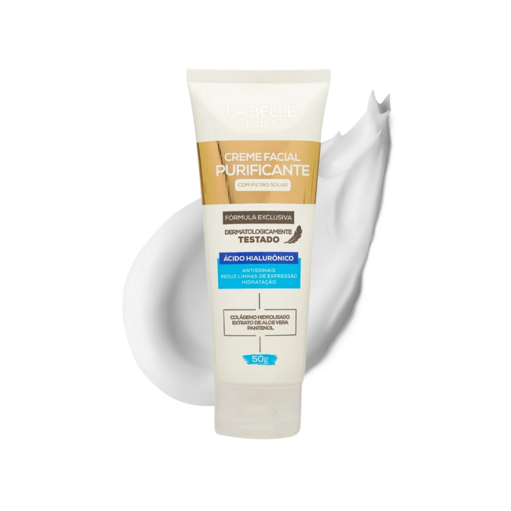 Creme Facial Purificante com Filtro Solar Ácido Hialurônico Antissinais La Belle Paris em Oferta na Shopee