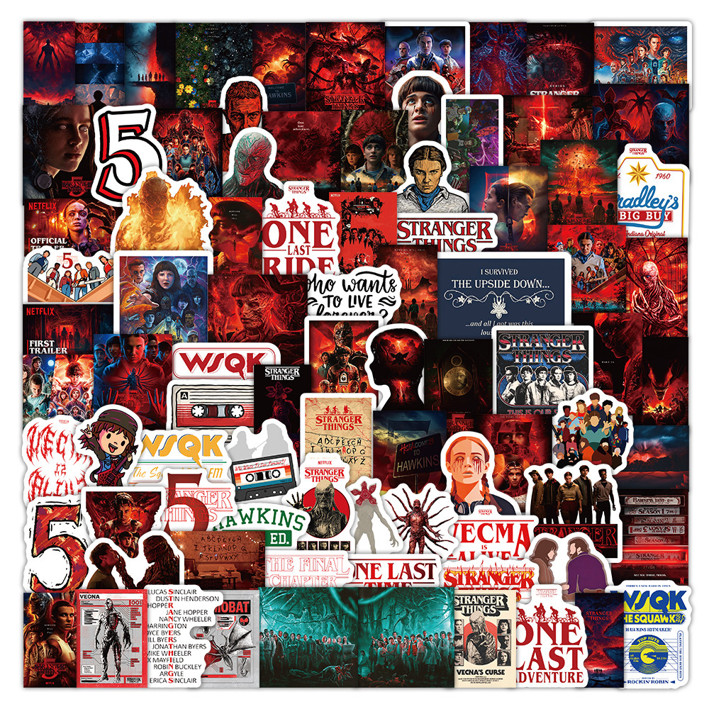 104 Peças Adesivos Stranger Things-Decoração Clássica De Tema De Programa De TV Cortada Para Laptops , Diários E Capas D em Oferta na Shopee