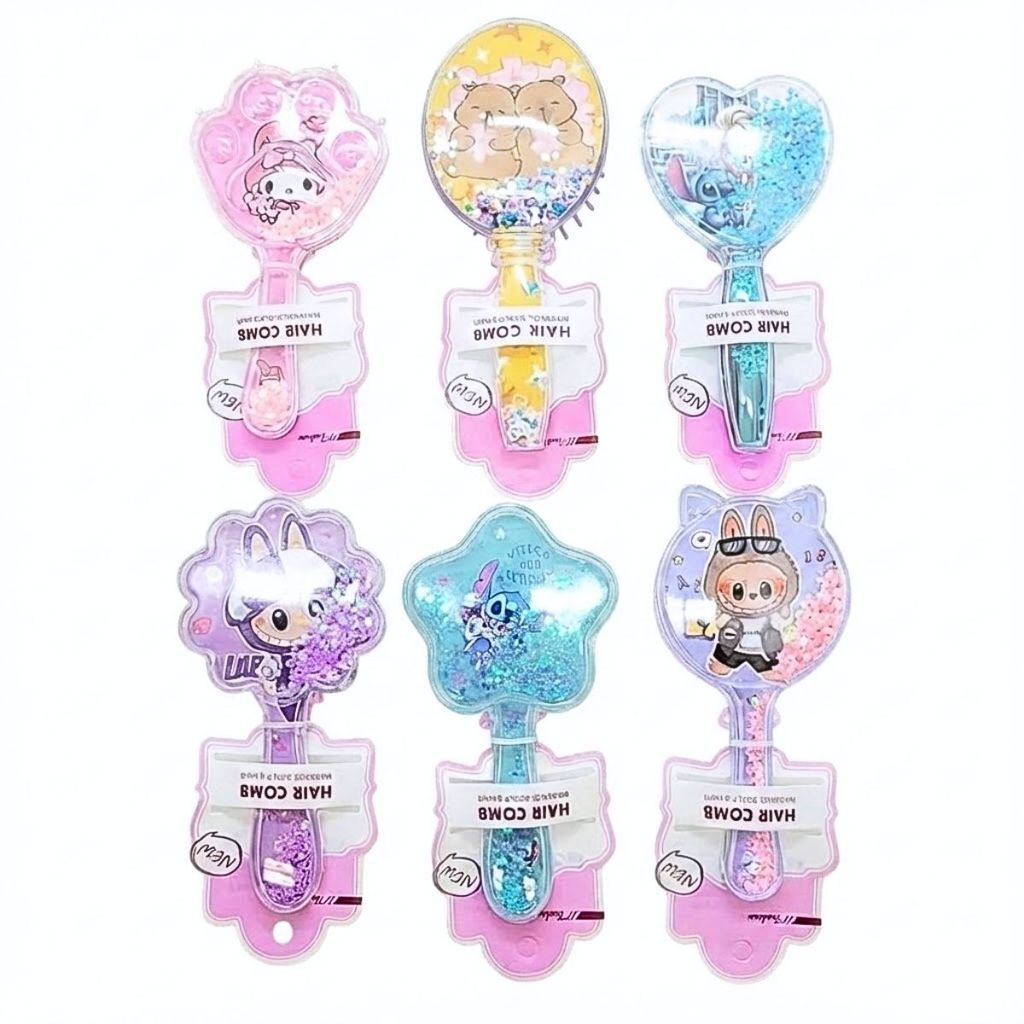 Escova de Cabelo Infantil Com Lantejoulas Modelos Personagens em Oferta na Shopee