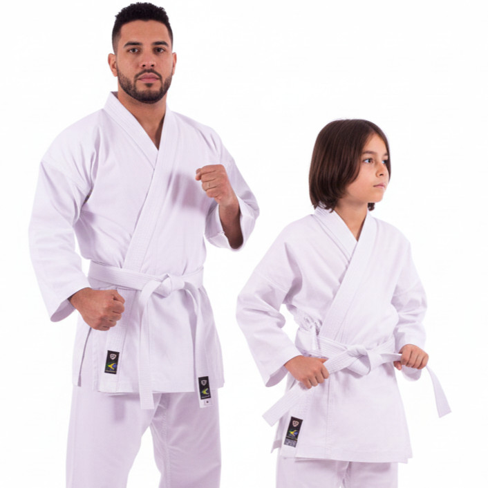 Kimono Karatê Adulto Branco Profissional 300g Brim 100% Algodão com Faixa Grátis Inclusa