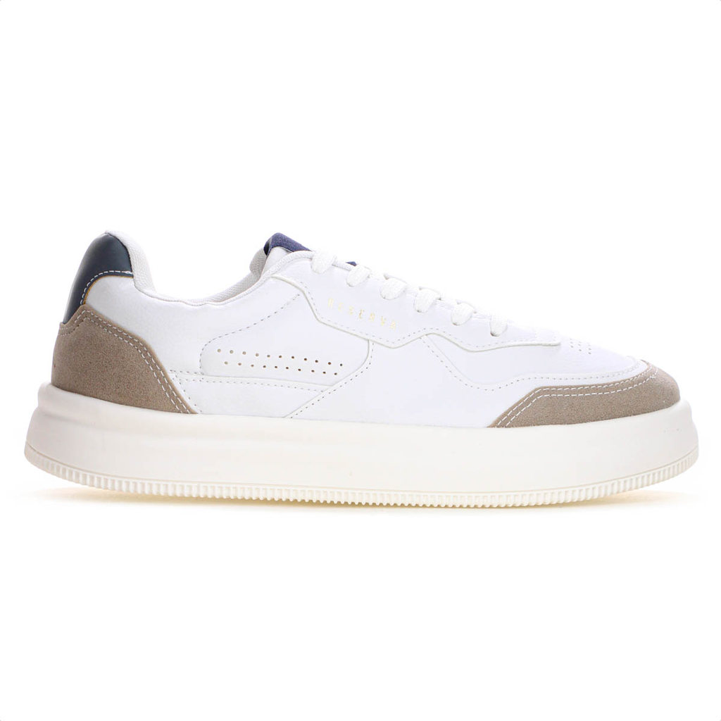 Tênis Reserva Troy Camurça Branco Bege e Azul - Masculino em Oferta na Shopee