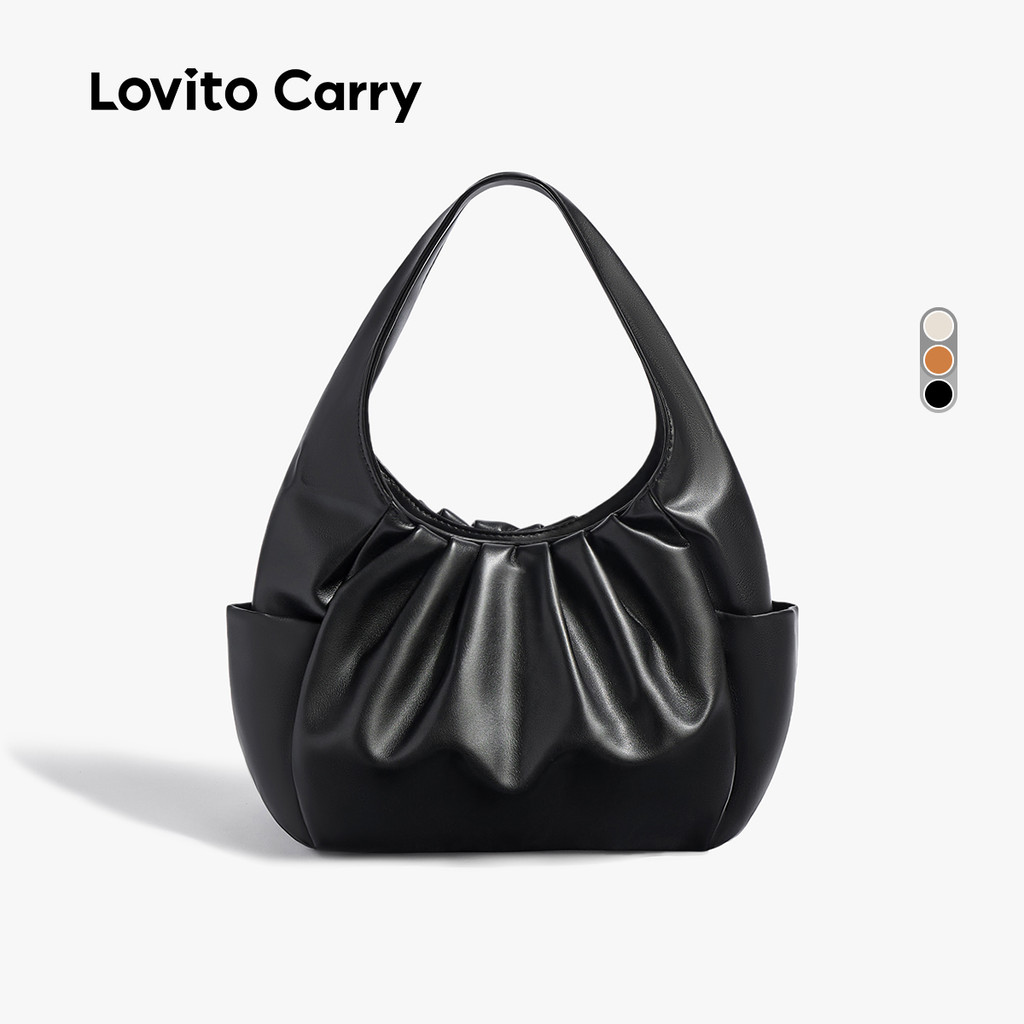 (Lovito Carry) Bolsa de Ombro Pequena Casual com Babados para Mulheres LR19E302 em Oferta na Shopee