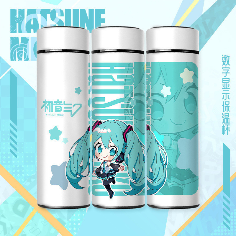 Garrafa Térmica de Água Hatsune Miku em Aço Inoxidável com Display de Temperatura 0239