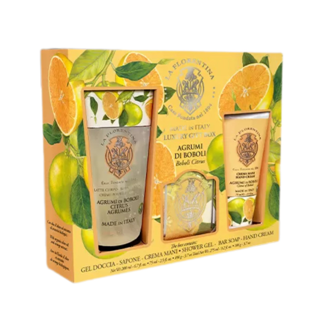 Kit La Florentina Big Ritual Boboli Citrus: Creme P/Maos 75ml, Sabonete Barra 106g e Gel Banho 200ml