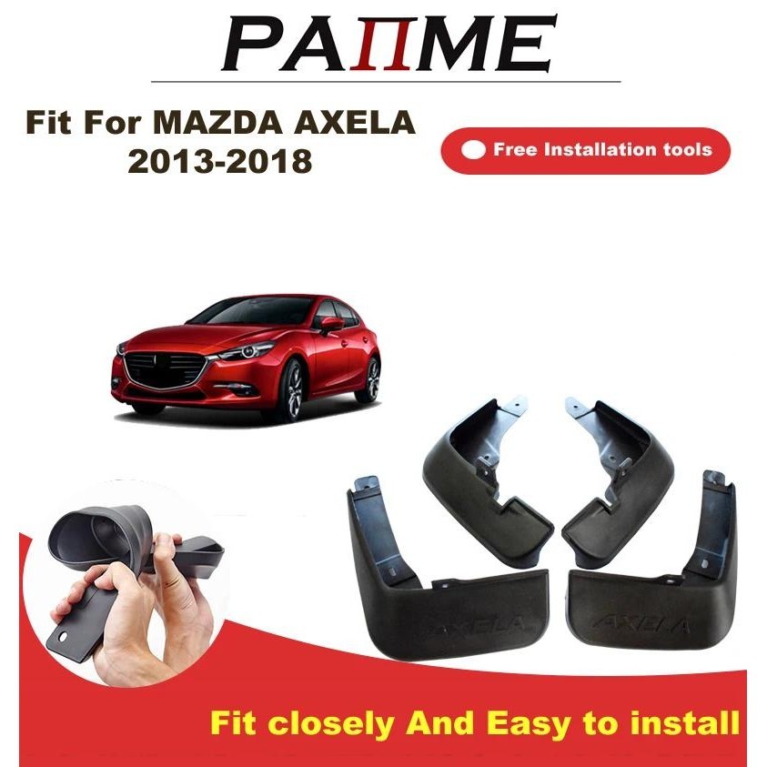 Carro Automotivo MudFlaps Para Apto MAZDA AXELA 2013 4 Pçs/Set Moldado Respingo Guardas Frente Traseira Lama Aleta Paral
