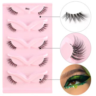 New Show 5 Pares Pestanas De Olho De Gato 3D Fofo De Mink Full Strip Cílios/Meia Extensõe…