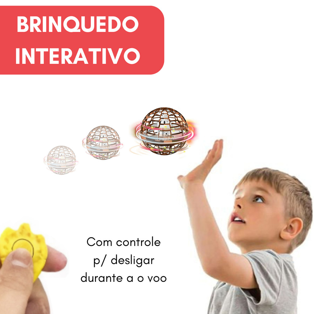 Bola Spinner Voadora Flutuante Boomerang com LED e Controle (Cores Sortidas)
