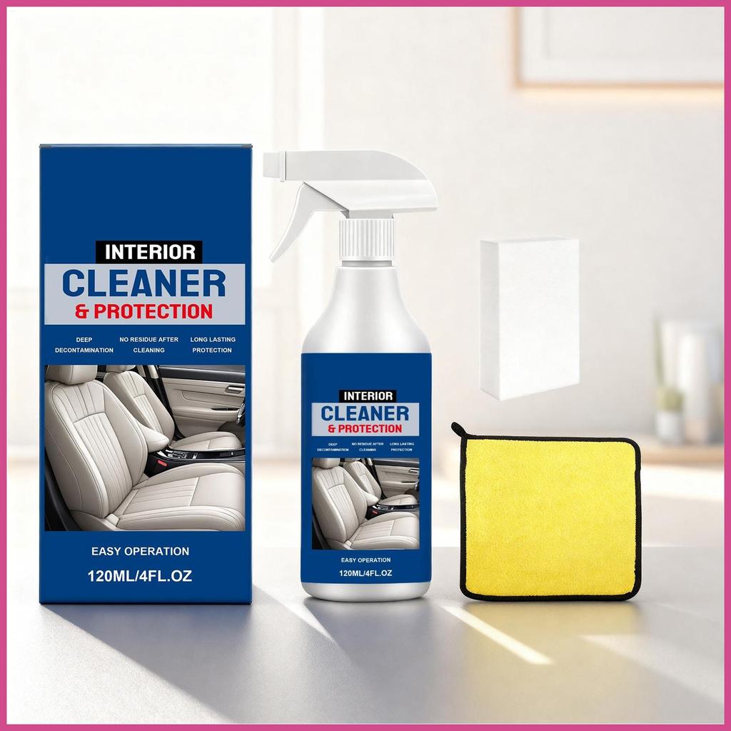 Limpador De Interior Do Carro Guarnição Detalhando Spray De Proteção Com Esponja E Toalha Renovação Para Painel mubow1br