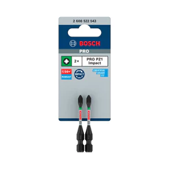 Pacote com 2 Bits Pozidrive 55mm PZ1 Pro Impact Bosch 2608522543