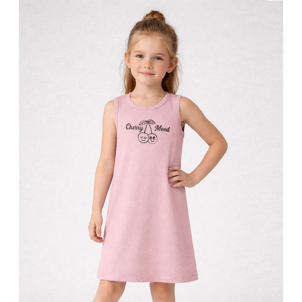 Vestido Infantil Com Estampa Localizada Select Rosa