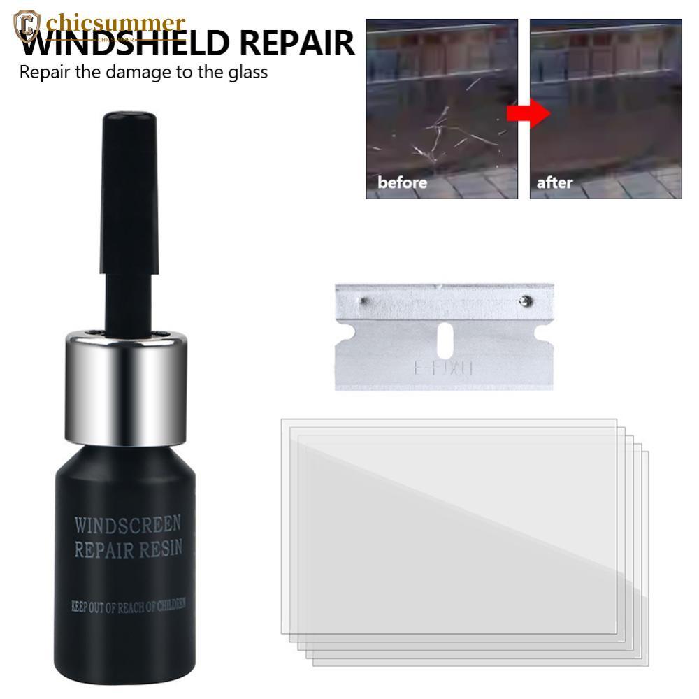 CHICSUMMER Kit De Reparo De Vidro Automotivo , Para-Brisa , Rachaduras E Arranhões , Resina Adesiva Líquida Manutenção D
