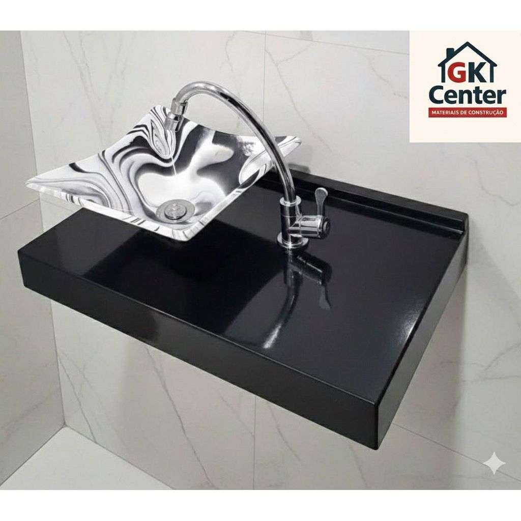 Pia de Banheiro 35x55 com Mármore Sintético/ Pia de Mármore Sintético / lavabo / Lavatorio / Cuba