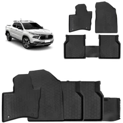 Tapete Bandeja Fiat Toro 2016 a 2026 Grid Borracha TB01001 Preto