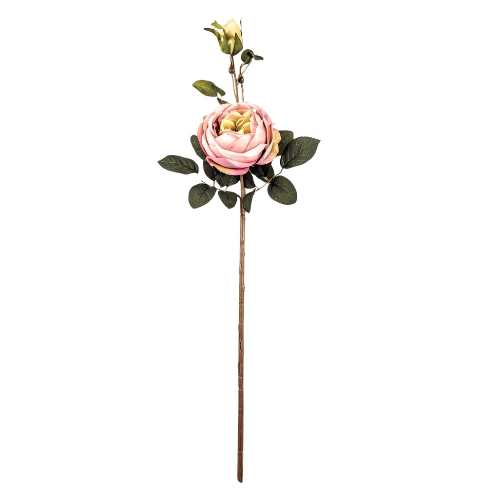 Flor Rosa Outonada Planta Artificial 63cm Decor Realista