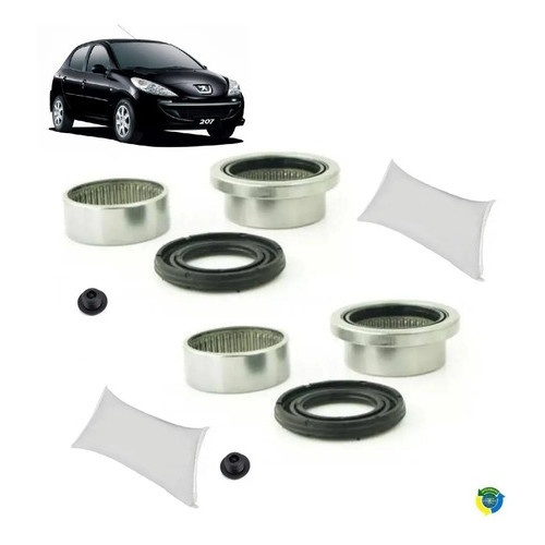 Kit Rolamento Bucha Eixo Traseiro Peugeot 206 207 - 50mm Par