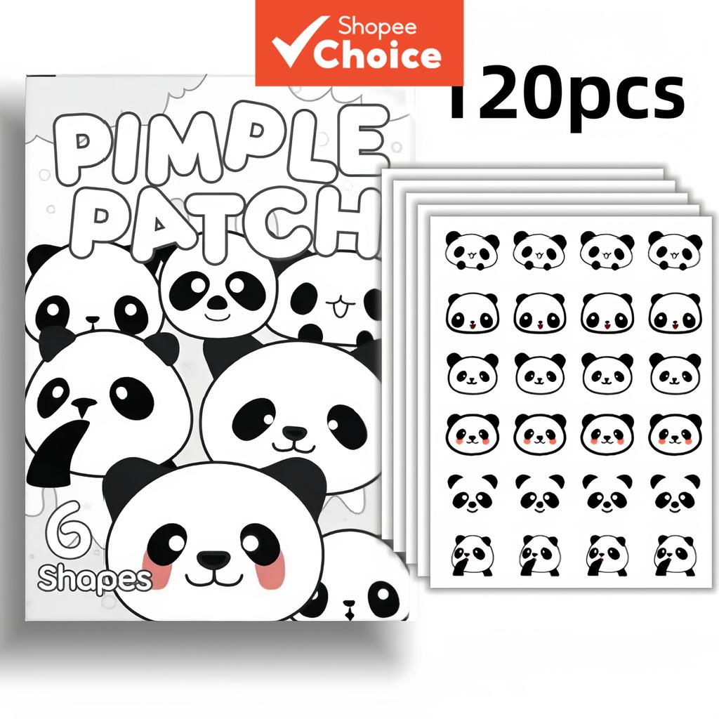 Hipoalergênico, à prova d'água, sem álcool, adesivos de pele com design de panda adorável, perfeitos para cobrir