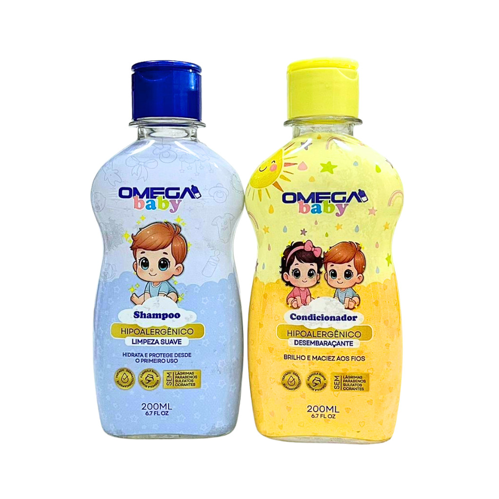 Kit Infantil Baby Boy Shampoo e Condicionador 200ml Omega Baby
