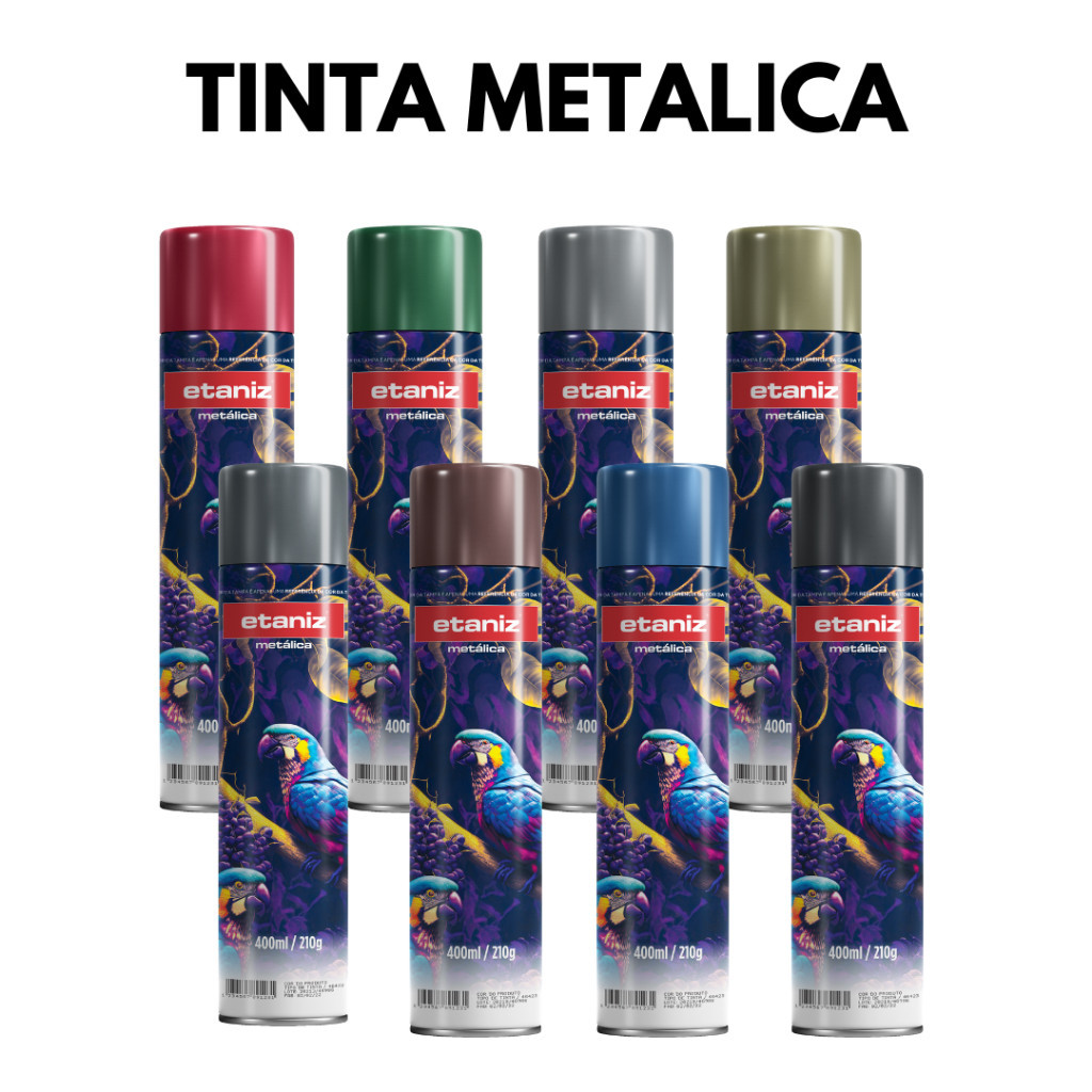 Tinta Sprays Uso Geral/Metalica/Luminosa/Alta Temperatura Secagem Rápida Uso Interno/Externo 400ML — imagem 2 de 2