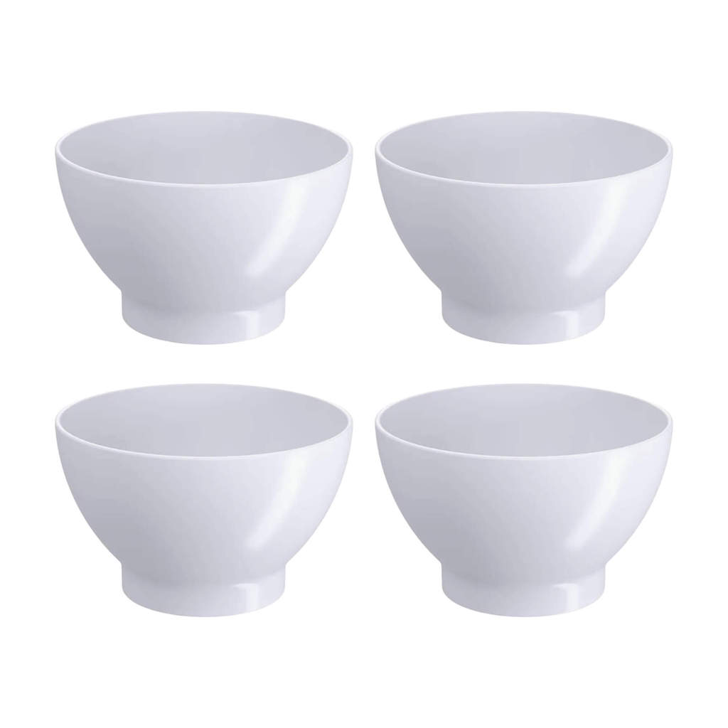 Kit 4 Cumbuca Coza Cozy 750ml Branco Potes Cozinha Bowls Plástico Para Sobremesa Caldos Petiscos