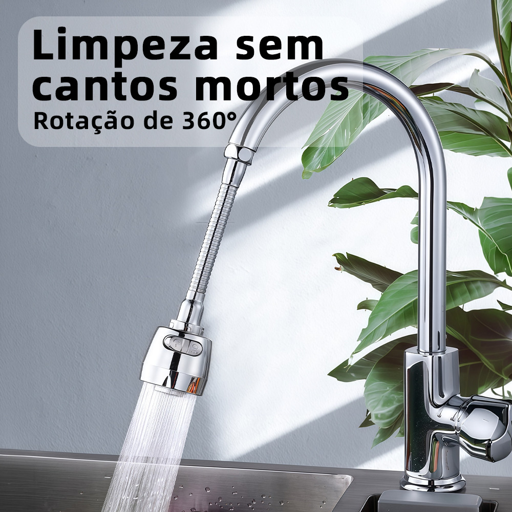 Extensor de torneira tamanho compacto extensor giratório universal à prova de respingos para cozinha em aço inoxidável