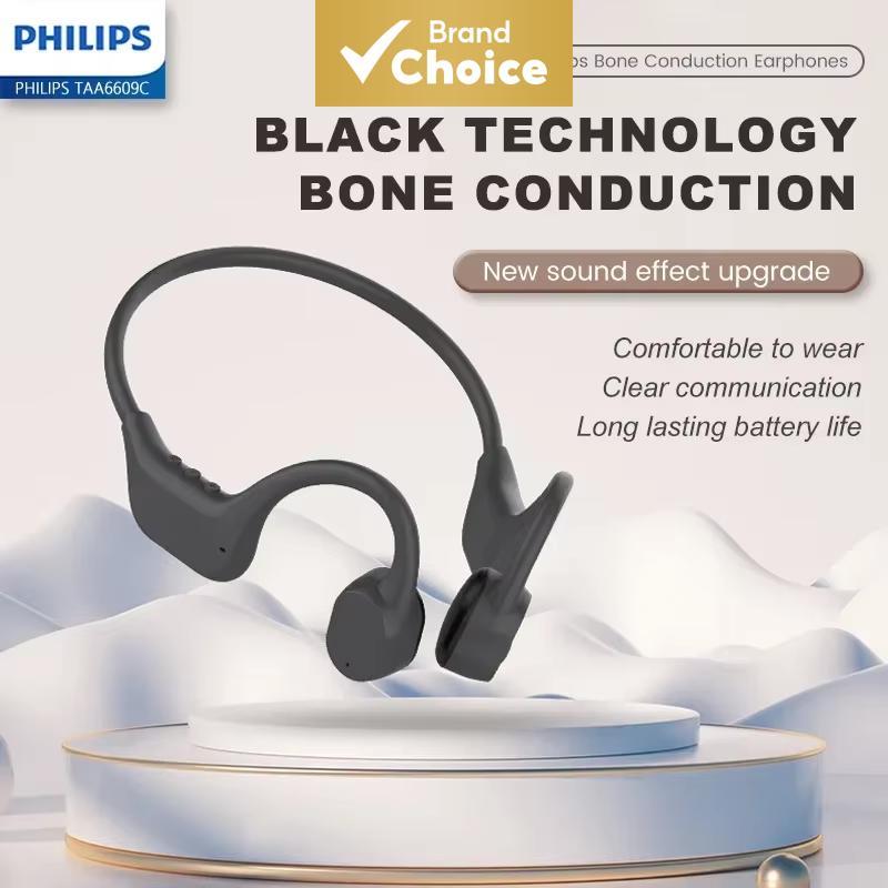 Philips TAA6609C Fones De Ouvido De Condução Óssea TWS Sem Fio Bluetooth Abertos À Prova D'água Esportivos HiFi Estéreo