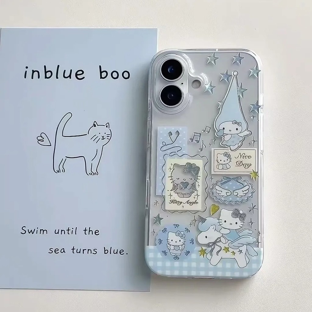 Capa De Telefone Para Samsung A15 A54 A16 A06 A34 A23 A05 A55 A35 S24 S25 Plus Ultra Hello Kitty transparente Anti-impac