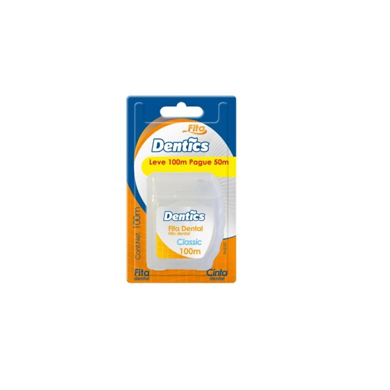 Fita Dental Dentics Leve 100m Pague 50m Limpeza Profunda