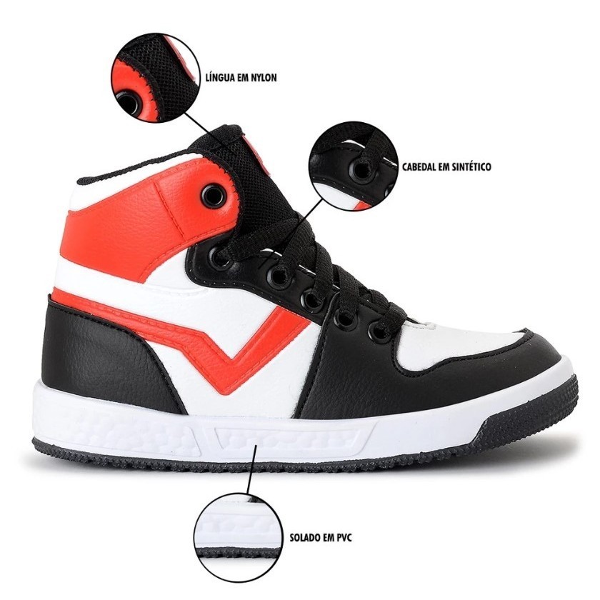 Tênis Infantil Casual Masculino Botinha Menino Bota tenis masculino