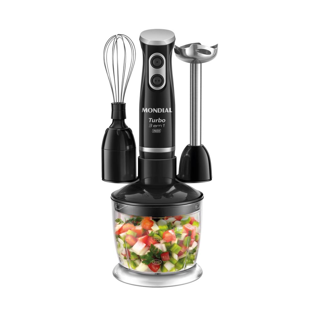 Mixer Turbo 3 em 1 Mondial Preto/Inox 500W - M-18-BI