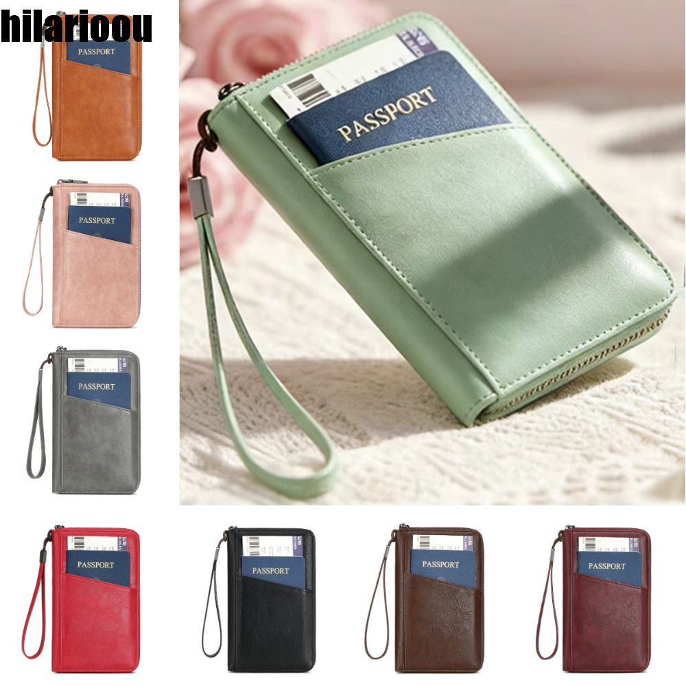 Porta-Passaporte HILARIOOU RFID , Carteira Com Clipe Para Antirroubo De Couro PU , Bolsa Documentos De Viagem À Prova D'