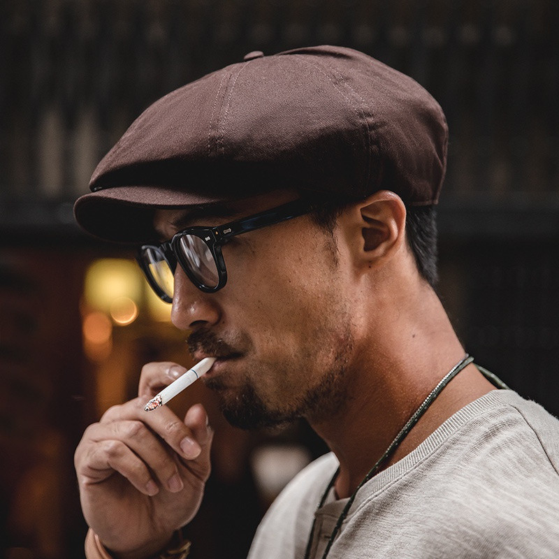 Boné Newsboy de Sarja de Algodão, Estilo 8-Peças, Boné Casual Vintage Gatsby Baker, Boina da Marca Apple, Versão Masculi