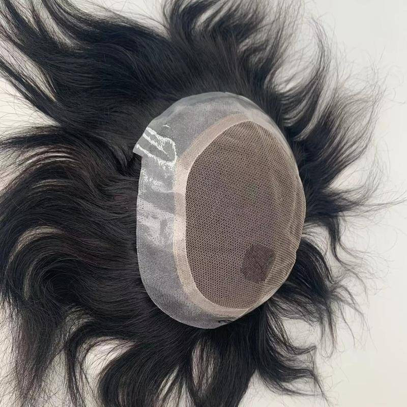 Renda Australiana Com Perucas Masculinas Transparentes Pu Duráveis Respiráveis 100 % Cabelos Humanos Cabeleira Natural D
