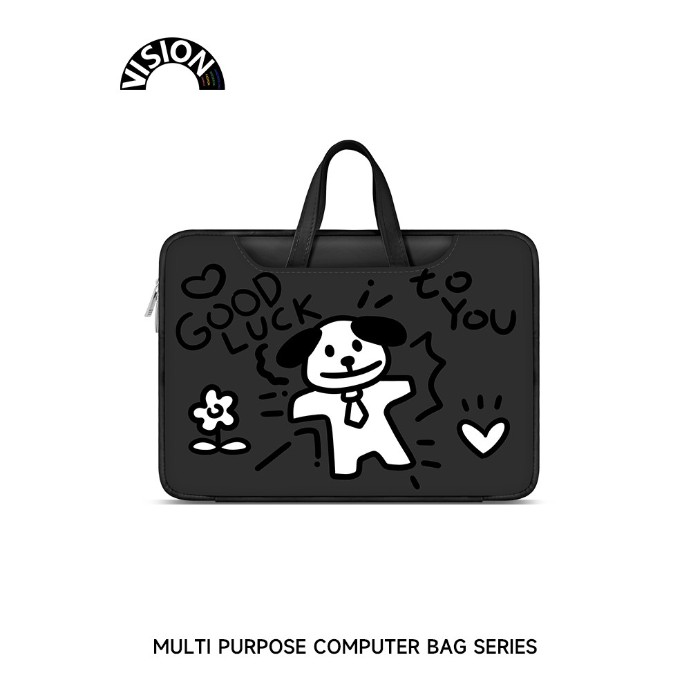 VISION Cute Line Puppy Laptop Bag Portátil Adequado para Apple macbook 15: 20cm Shin-Chan air13 Huawei matebook Lenovo F
