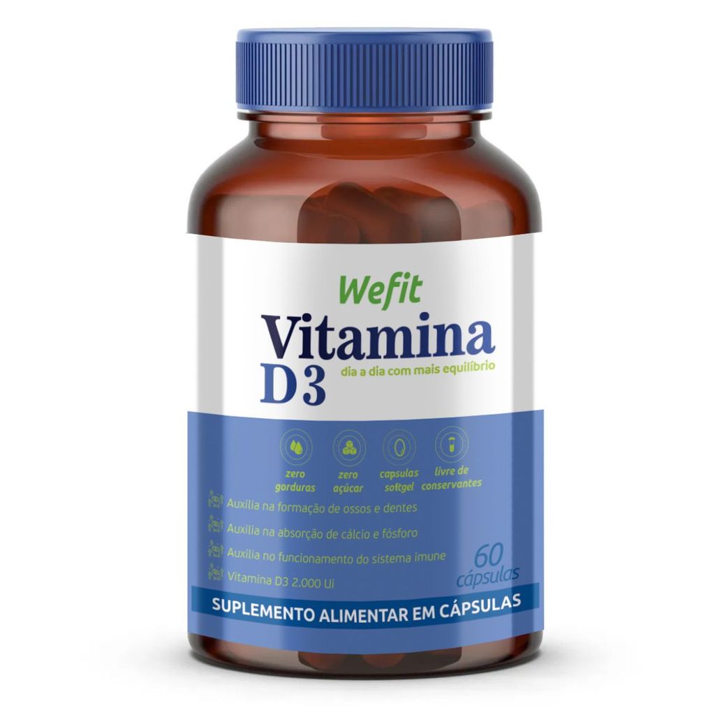 Vitamina D3 Pote Com 60 Cápsulas Wefit