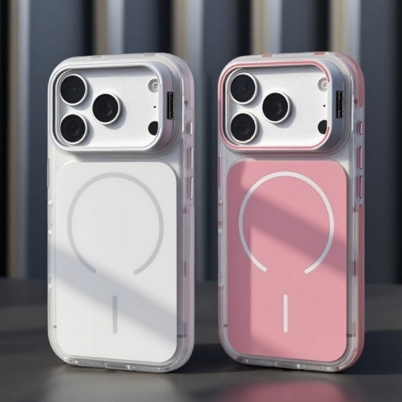 Capa De Telefone À Prova De Choque Com Suporte De Metal Sensação De Pele De Luxo Para iPhone 17 16 15 14 13 12 11 Pro Ma