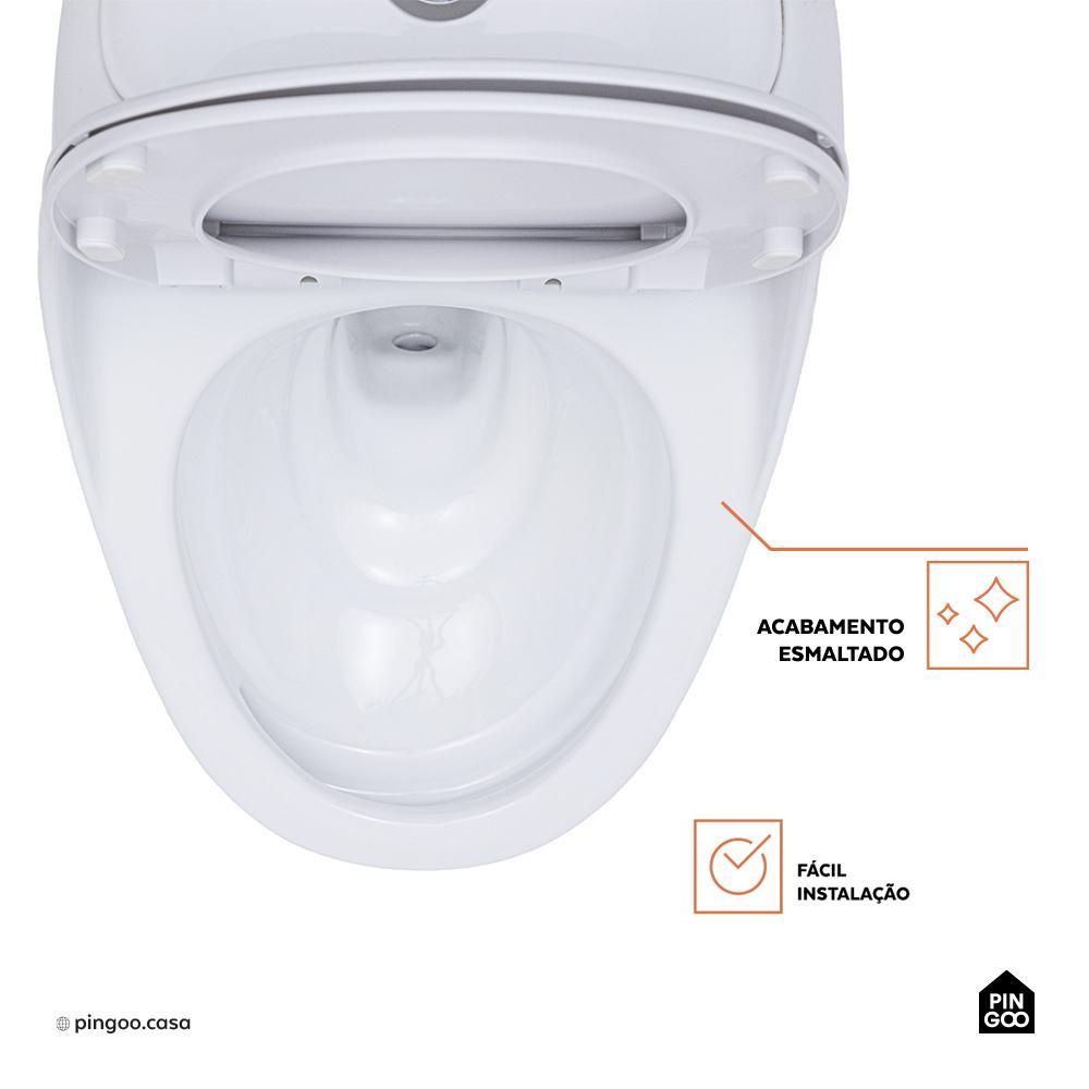Vaso Sanitário Monobloco Caixa Acoplada Privada Aquarela Pingoo - Branco · foto 2