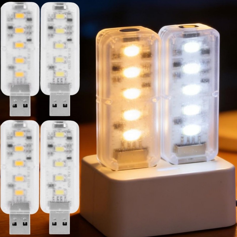 Luz Noturna USB De Toque Ajustável De 4-1 Unidade-Quente De Mesa De Leitura De Proteção Para Os Olhos-Lâmpada De Carrega