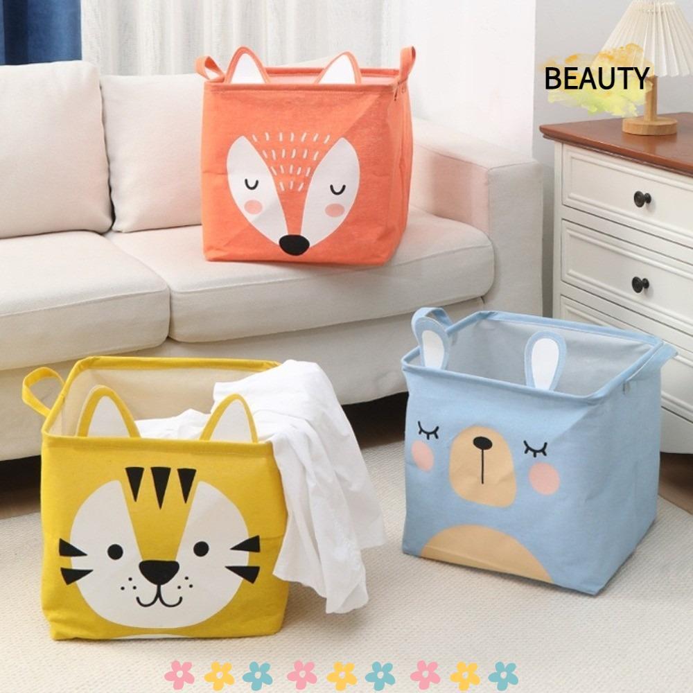 BEAUTYHOMEBR Caixa De Armazenamento De Brinquedos , Cesta De Roupas Sujas De Desenho Animado De Pano Dobrável De Grande 