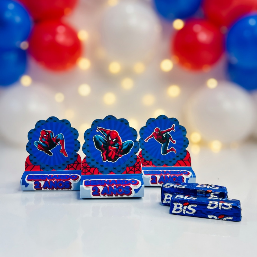Porta Bis Duplo Homem Aranha Personalizados /Lembrancinha de Festa /Aniversário