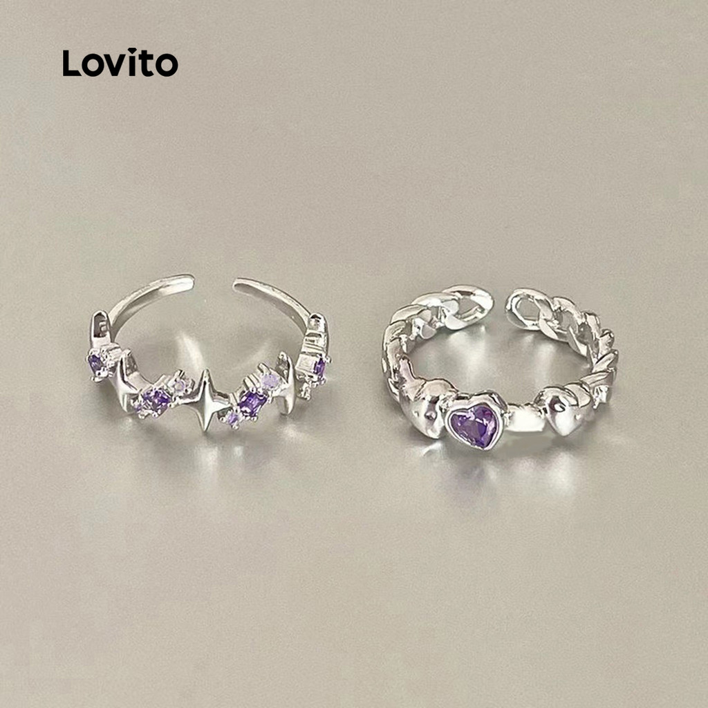 Lovito Anéis de Diamante flash LCS31A168 em Oferta na Shopee