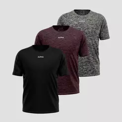 Kit 3 Camisetas Dry Alpha Co Masculina