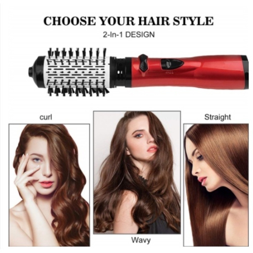 Escova Elétrica De Cabelo Giratória 3 Em 1 Secadora Rotativa Cabelo Seco ou Molhado Potente DJ019