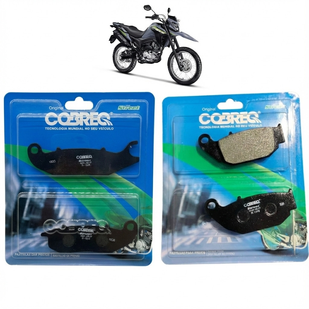 KIT PASTILHA FREIO DIANTEIRA + TRASEIRA HONDA BROS 160 ABS SAHARA TORNADO 300 2025 +