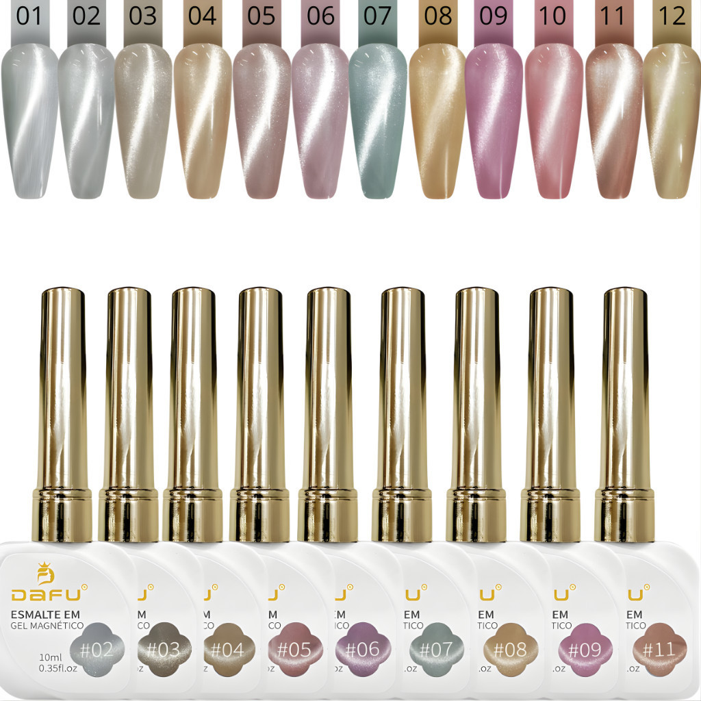 Kit 12 Esmalte em Gel Magnético Dafu 10ml - Coleção Luxo em Oferta na Shopee