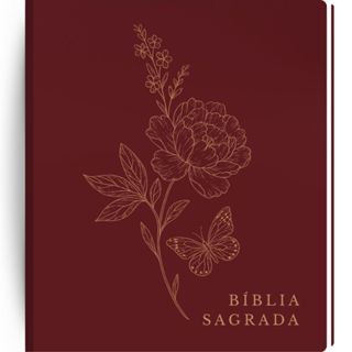 Bíblia Sagrada | NVI | Floral Vinho em Oferta na Shopee