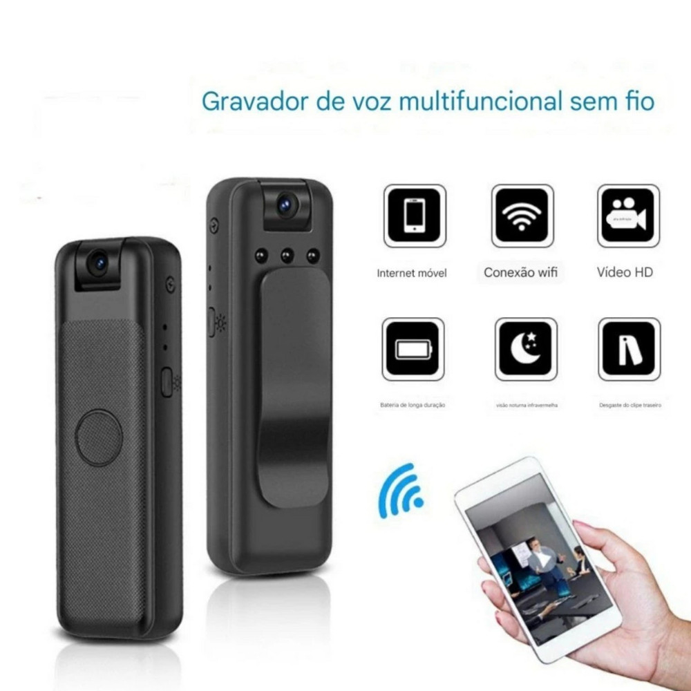 Mini câmera Portátil HD 1080P Do Projeto Grampo Traseiro WiFi visualização Remota Gravadores de vídeo