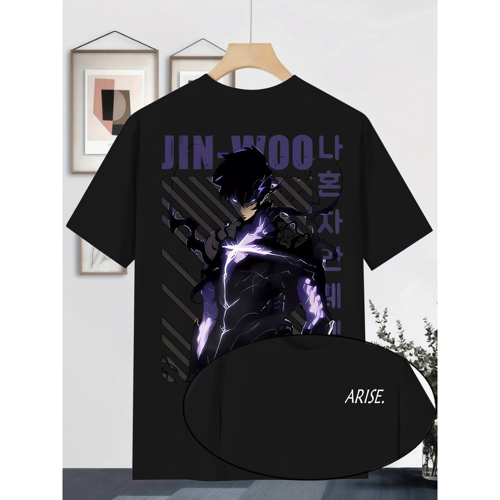 Camiseta Masculina Anime ARISE Graphic Estampa Energia Roxa Design Confortável Moderna Poderosa Casual