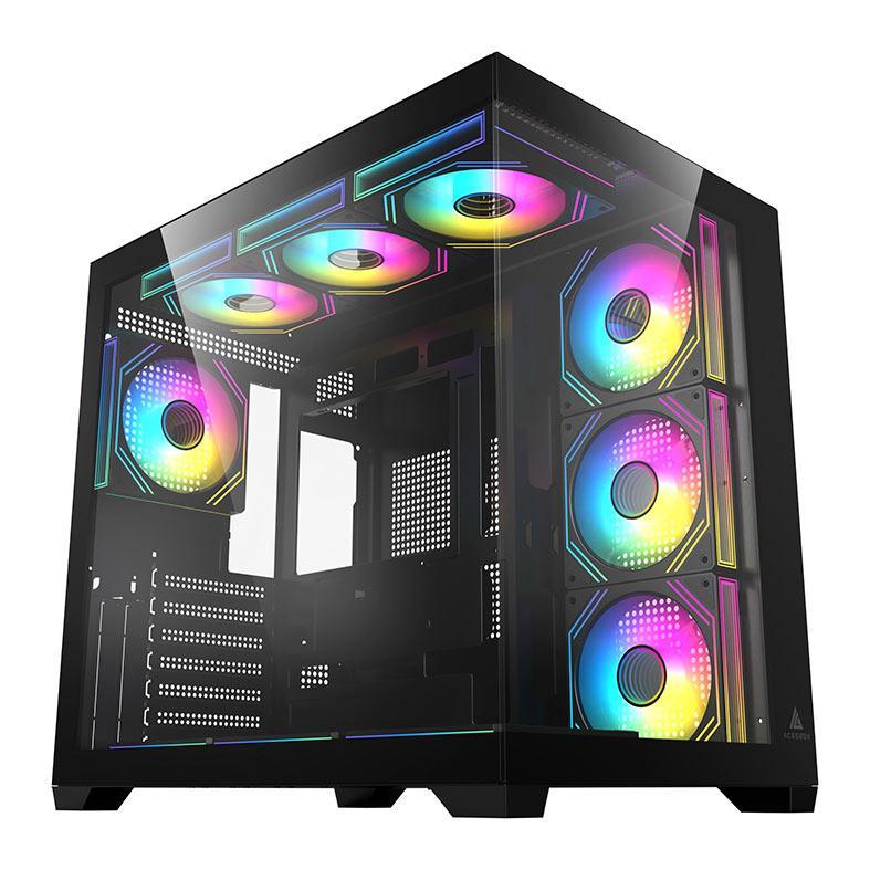 Gabinete Gamer Acegeek Omniview, Mid-Tower, Lateral de Vidro, Preto, AG-OMNIVIEW-BK em Oferta na Shopee